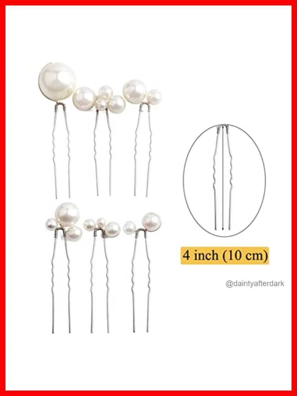U Shape Pearl Wedding Hair Pins, Set of 12 - Elegant Updo Hair Accessories